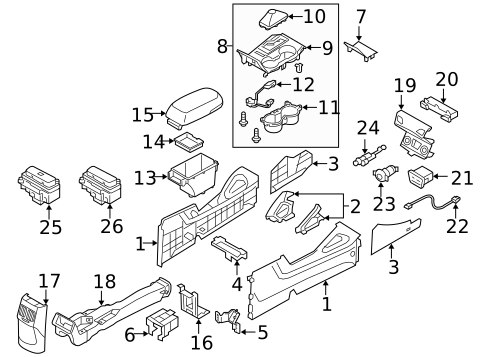 Console for 2015 Hyundai Tucson #0