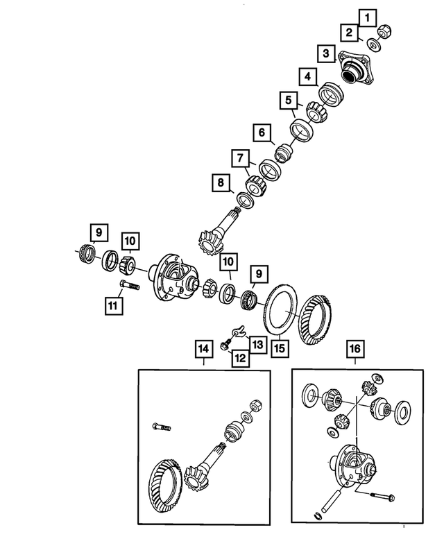 68149239AA - Rear Axle; American Axle 292 MM Dual Rear Wheels; Differential and Drive Line: Pinion Shaft Shim Kit for Mopar Image