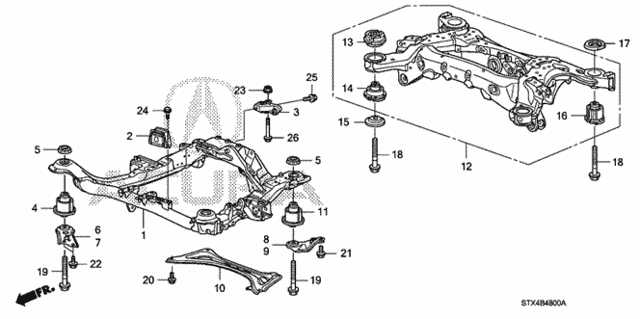 Front Sub Frame - Rear Beam for 2012 Acura MDX #0