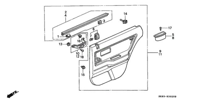 Rear Door Lining for 1991 Acura Integra #0