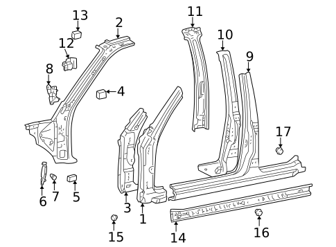 Center Pillar & Rocker for 1997 Toyota 4Runner #0