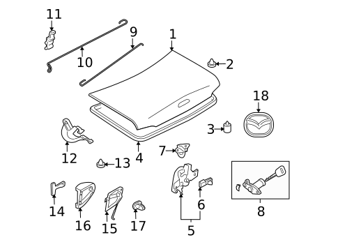 Exterior Trim - Trunk for 2001 Mazda Miata #0