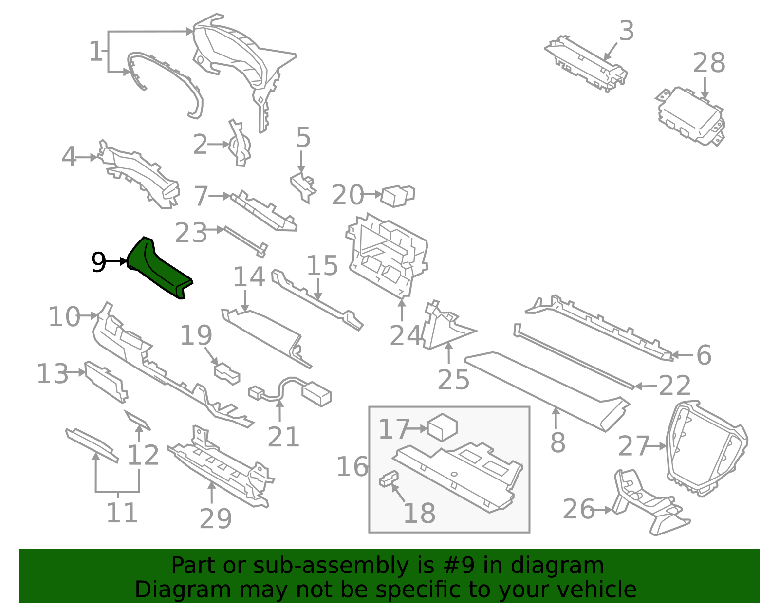 2019-2025 Subaru Ascent Trim Pad 66077XC11A | Subaru Online Parts