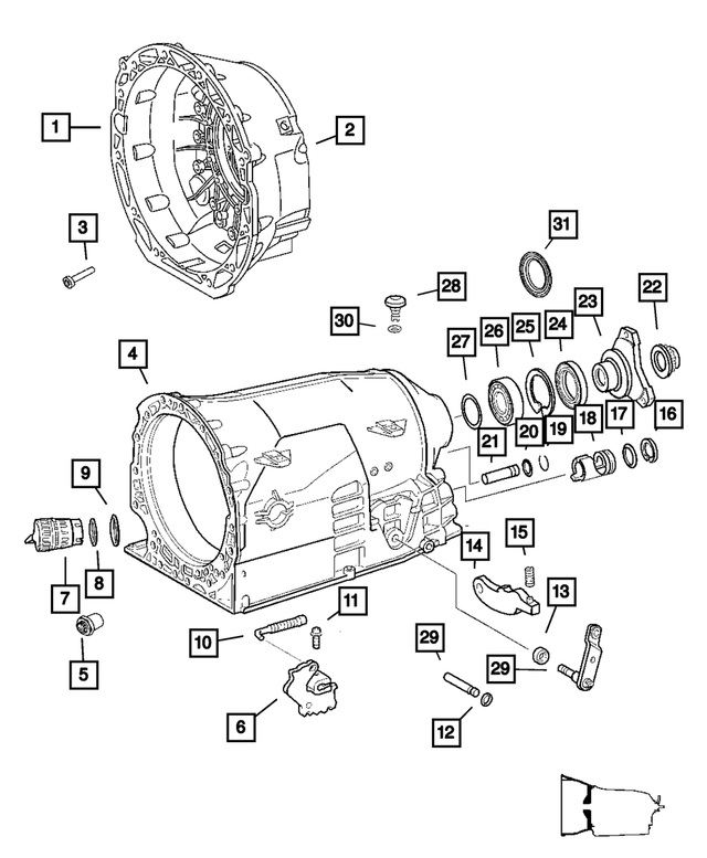 68052714AB - Automatic Transmission 5 Speed [DGJ/DJU]: Transmission Linkage for Mopar Image image