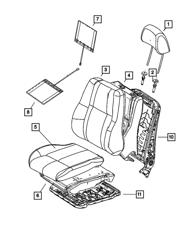 5PR32DX9AA - Interior Trim: Active Head Restraints Headrest for Mopar Image
