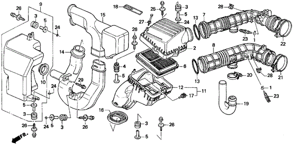 Air Cleaner (1) for 1995 Honda Civic del Sol #0