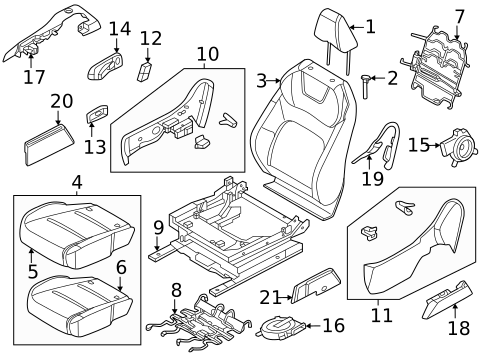 Passenger Seat Components for 2023 Nissan ARIYA #1