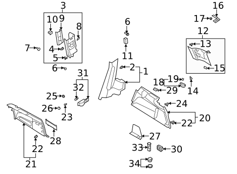 Interior Trim - Quarter Panels for 2008 Audi Q7 #0