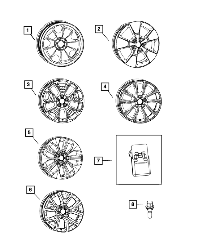 7BM80PTSAA - Wheels: Aluminum Wheel, Front Or Rear for Mopar Image