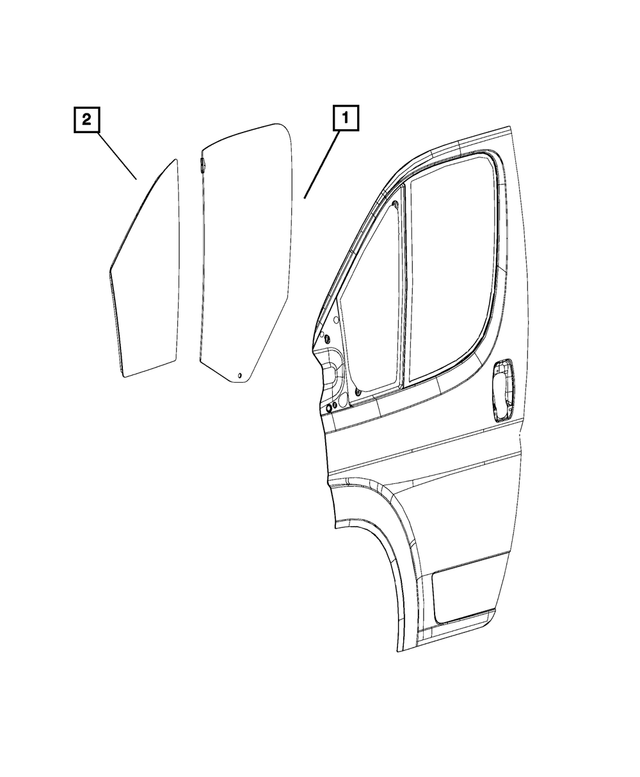 68166158AB - Glass: Front Door Glass, Right for Mopar Image