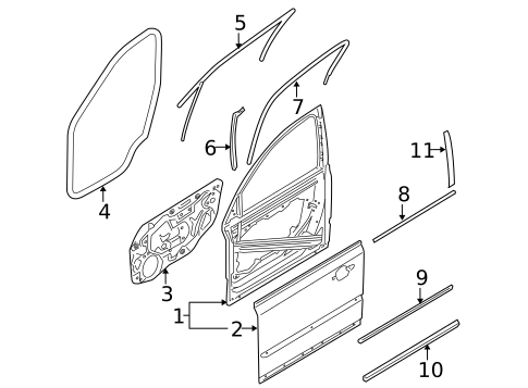 Exterior Trim - Front Door for 2007 Volvo V50 #0