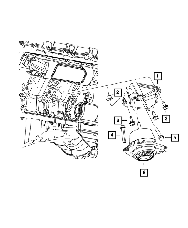 6102122AA - 5.7L Gas; Engine: Hex Head Bolt And Washer, Mounting for Mopar Image image