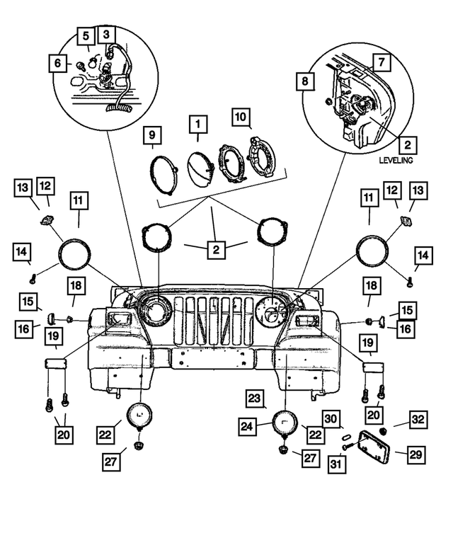 55055033AF - Electrical: Headlamp, Left for Mopar Image