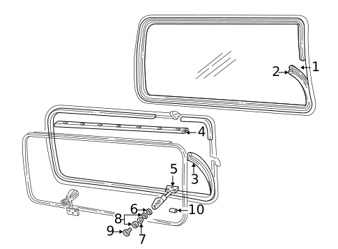 Glass - Side Door for 1995 Dodge B3500 #0