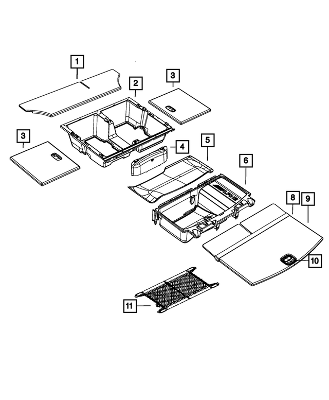 5LC36DX9AC - Interior Trim: Cargo Compartment Cover for Mopar Image