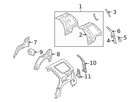 Inner Structure for 2003 Lincoln Aviator #0