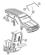 5EZ21SW1AE - : D Pillar Applique, Left for Jeep: Grand Cherokee Image