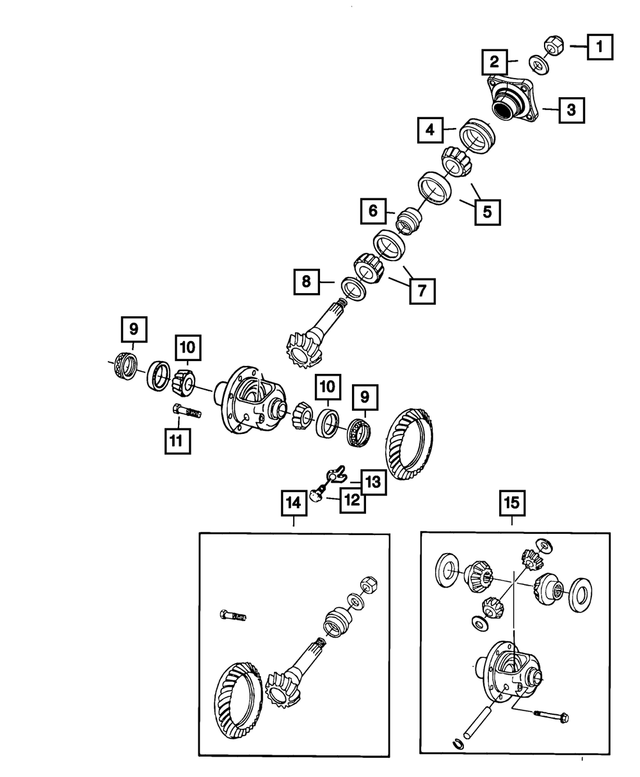 68149239AA - Rear Axle; American Axle 292 MM Dual Rear Wheels; Differential and Drive Line: Pinion Shaft Shim Kit for Mopar Image image