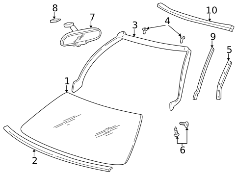 Glass - Windshield for 1998 Chevrolet Corvette #0