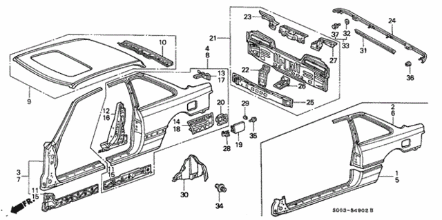Outer Panel for 1990 Acura Legend #1