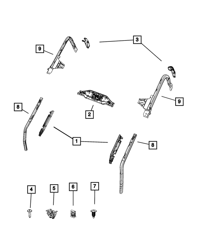 7KJ54TX7AA - Body Sheet Metal Except Doors: Sport Bar Molding for Mopar Image image