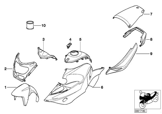 46617677416 - Body Equipment: Mudguard Front - Cfk for BMW-Motorrad Image
