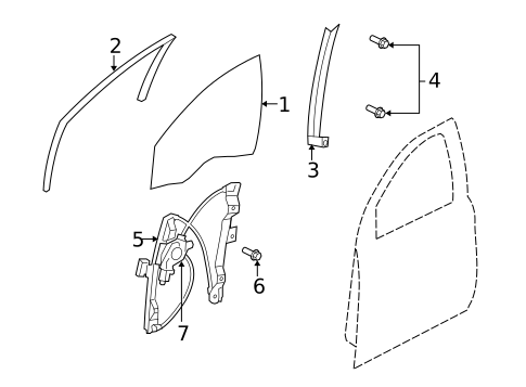 Glass - Front Door for 2009 Pontiac G8 #0
