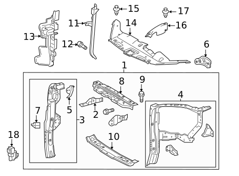 Radiator Support for 2019 Toyota Highlander #0