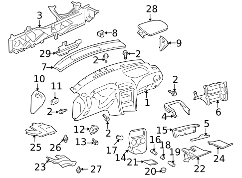 Instrument Panel Components for 2003 Oldsmobile Alero #0