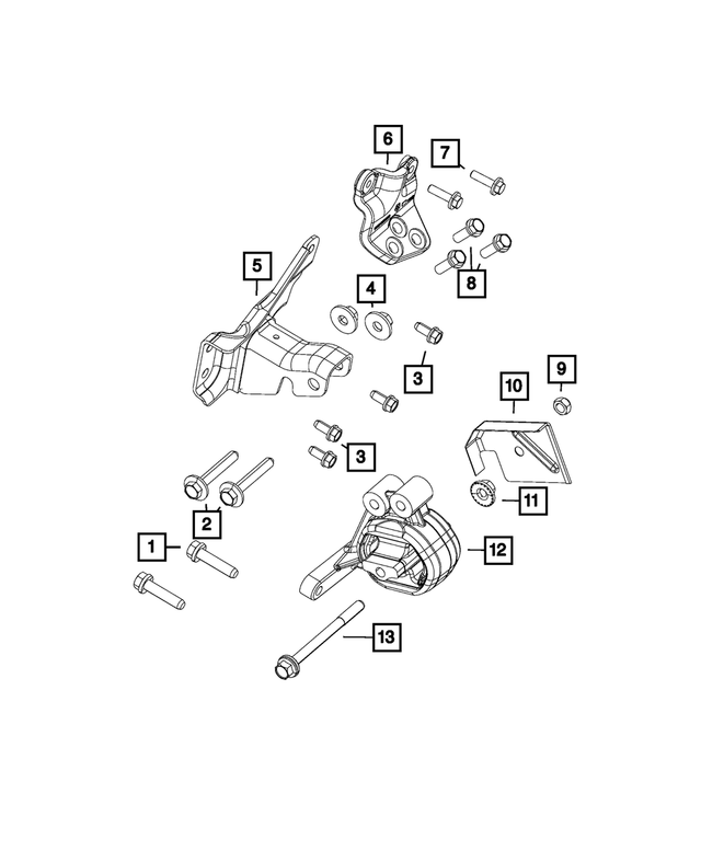 6101688 - Engine: Hex Lock Nut, Mounting for Mopar Image