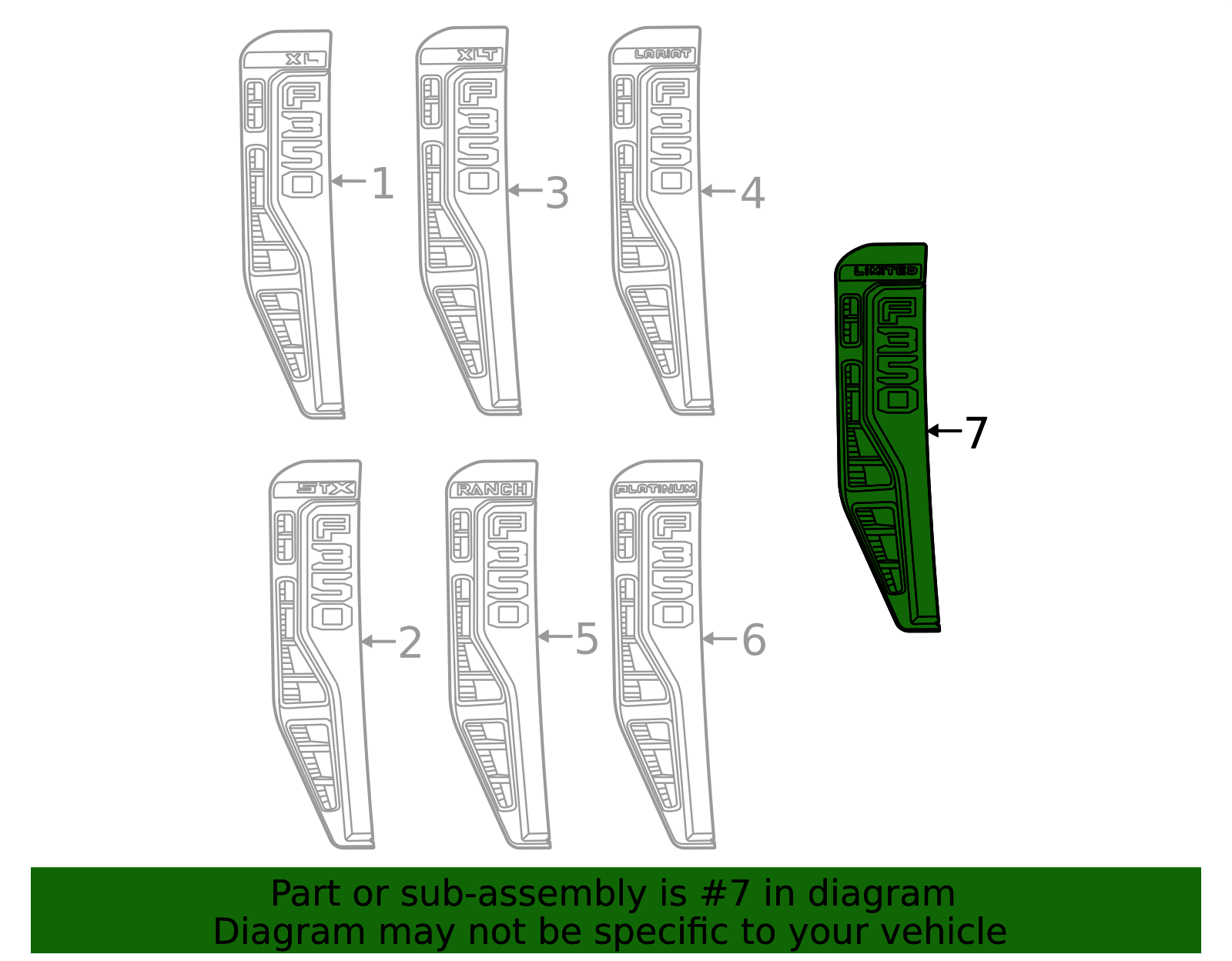 2023-2024 Ford F-350 Super Duty Fender Emblem PC3Z-16720-BR | QuirkParts