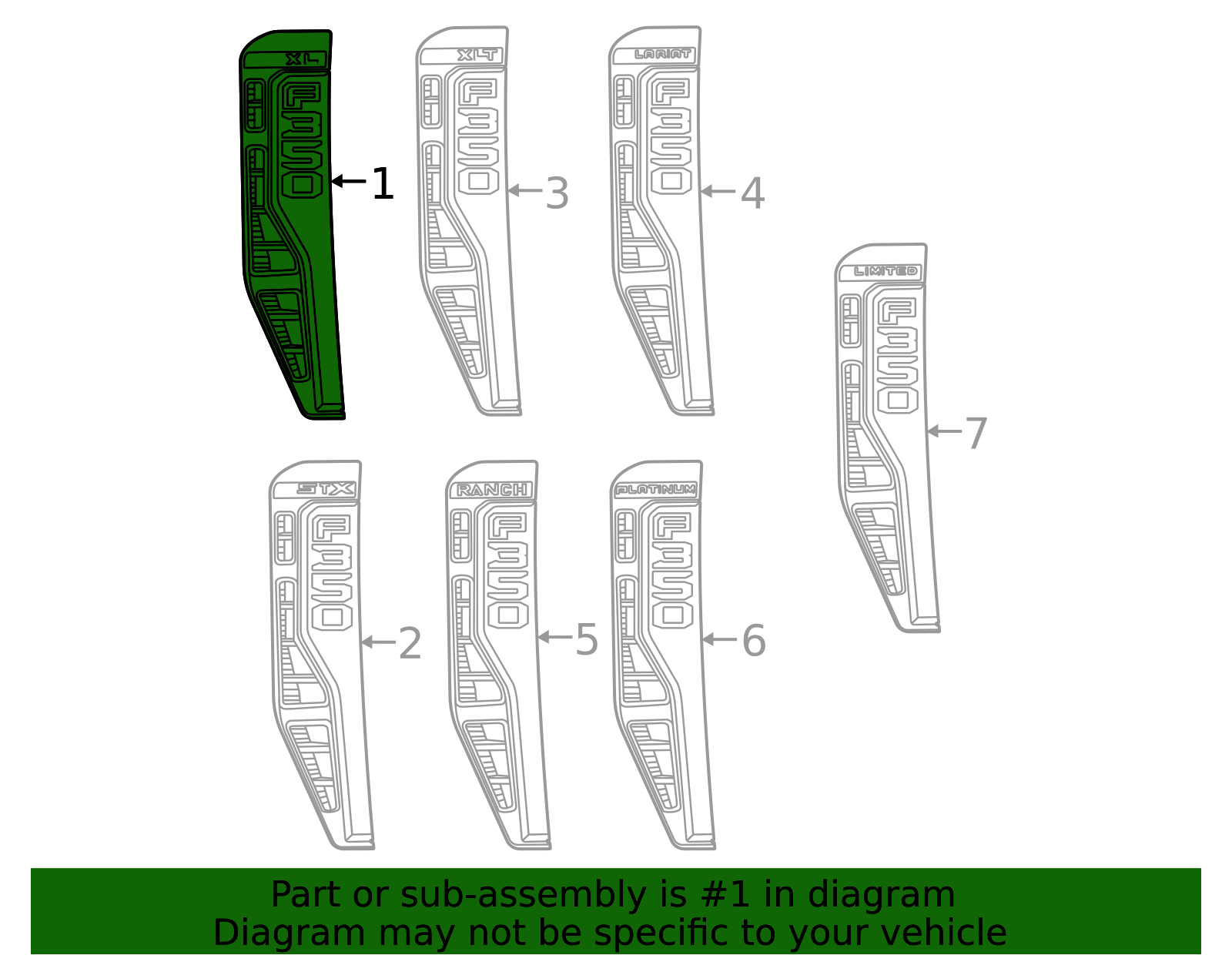 2023-2026 Ford F-350 Super Duty Fender Emblem PC3Z-16720-BZ ...