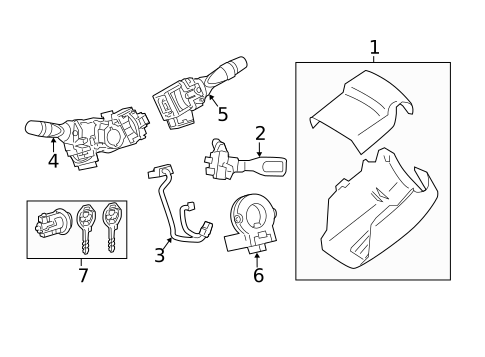 Shroud, Switches & Levers for 2011 Toyota Camry #1