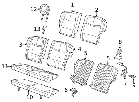 Rear Seat Components for 2019 Fiat 500 #1