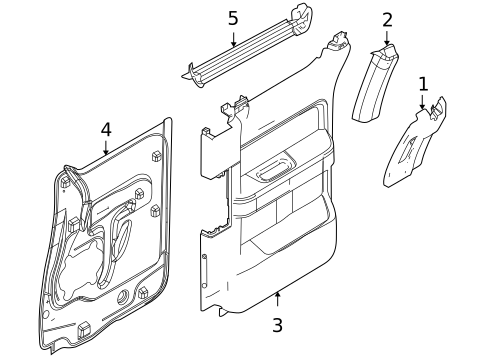 Interior Trim - Rear Door for 2014 Ford F-150 #2