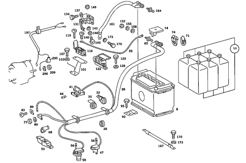 Battery, Starter/Alternator Cable for 1989 Mercedes-Benz 560SEC #0