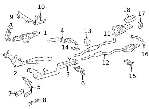 Exhaust Components for 2009 Mercedes-Benz CL550 #1