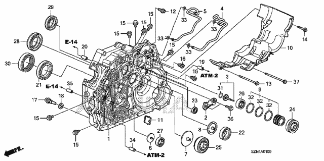 AT Torque Converter Case for 2012 Acura ZDX #0