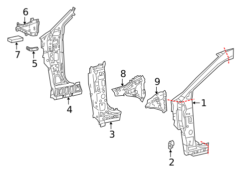 Hinge Pillar for 2021 Toyota C-HR #1
