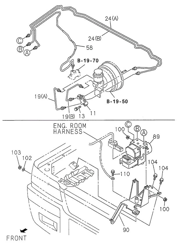 Master Cylinder Brake Line (FR.) for 1998 Acura SLX #0