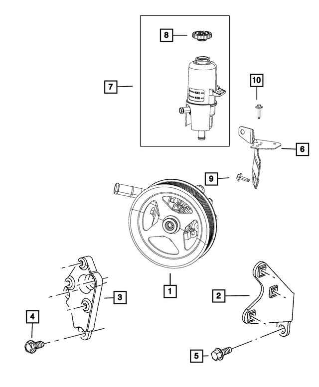 R8193091AC - : Power Steering Pump, Remanufactured for Mopar Image