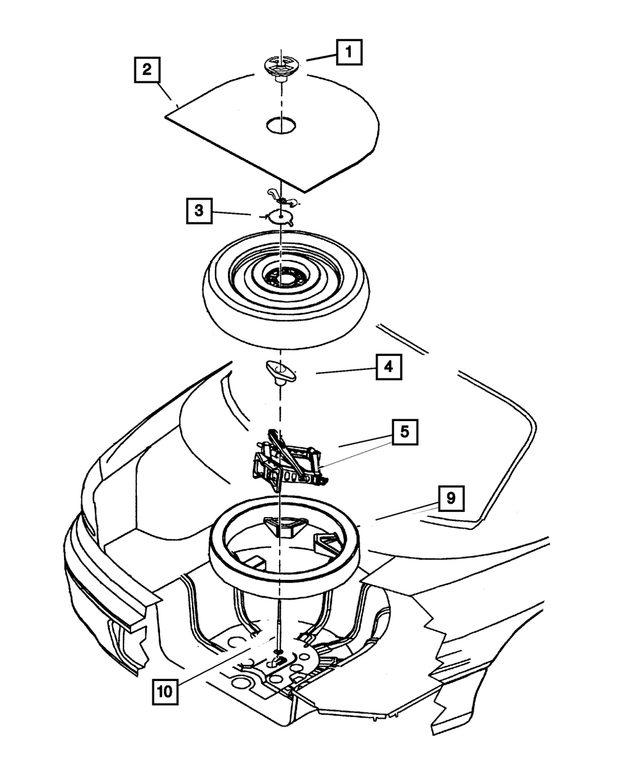 4580807AB - Wheels, Covers and Jacks: Spare Tire Cover Support for Mopar Image