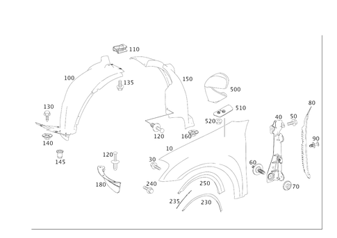 Front Fender for 2008 Mercedes-Benz ML63 AMG #0