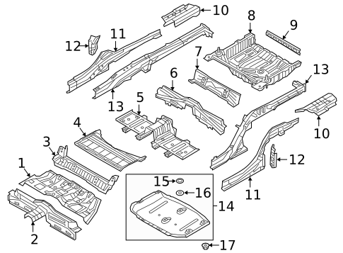 Rear Floor & Rails for 2017 Genesis G90 #0