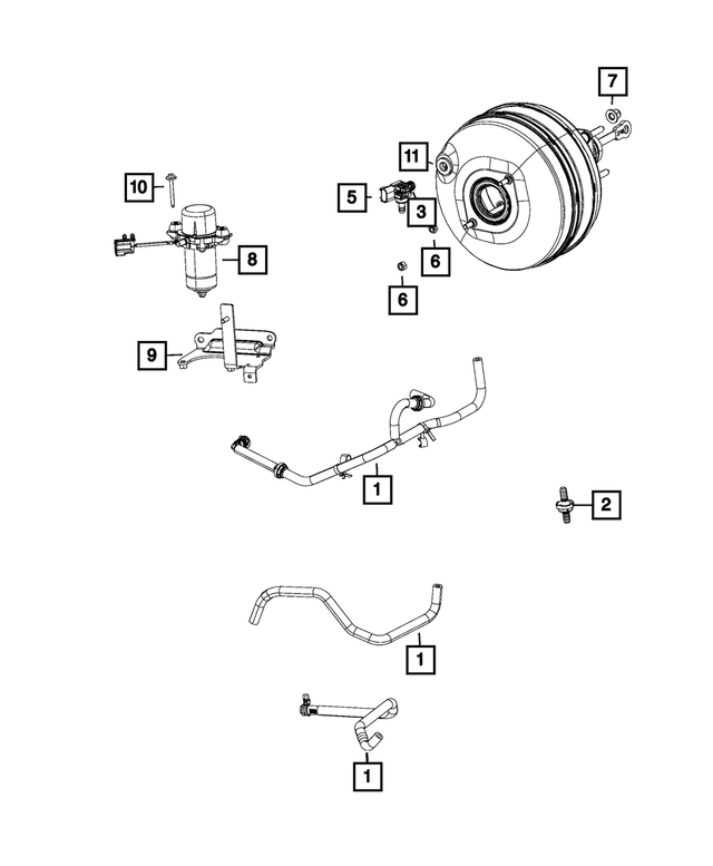 68398163AA - Brakes: Power Brake Booster for Mopar Image image