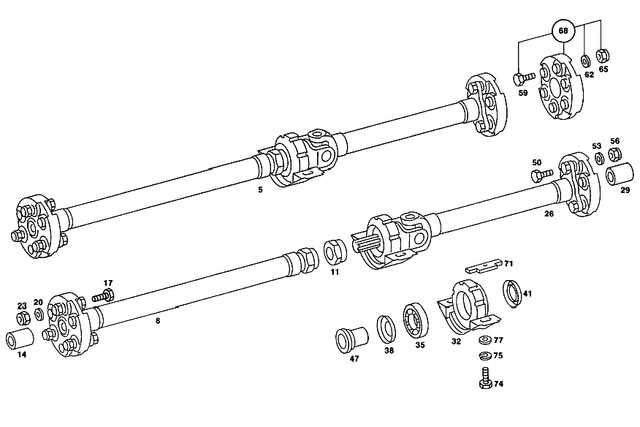 1074107401 - : Propeller Shaft for Mercedes-Benz Image