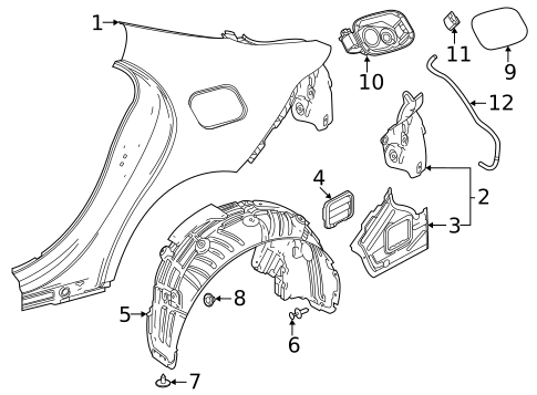 Quarter Panel & Components for 2022 Mercedes-Benz CLA35 AMG #0
