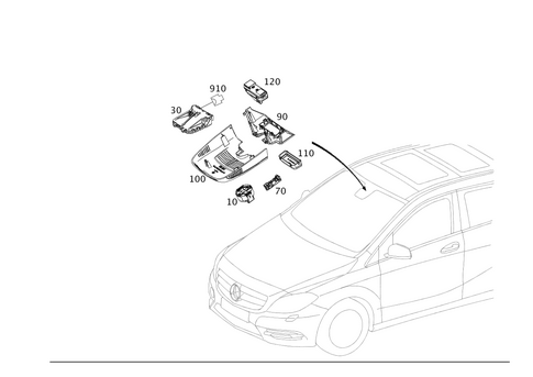 Sensors, Camera and Switch Behind Windshield for 2017 Mercedes-Benz B250e #0