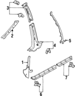 F7CZ5402344AAF - Body: Kick Panel Trim for Ford: Escort | Mercury: Tracer Image