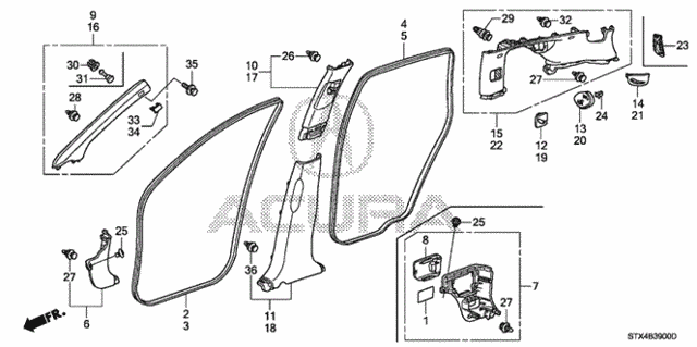 Pillar Garnish for 2008 Acura MDX #0